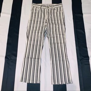 BDG kick flare black and white striped jeans